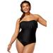 Plus Size Women's Fringe Bandeau One Piece Swimsuit by Swimsuits For All in Black (Size 24)