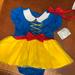 Disney Costumes | Disney Baby Snow White Outfit With Headband | Color: Blue/Yellow | Size: 12 To 18 Months