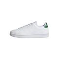 adidas Herren Advantage Tennis Shoe, Cloud White/Cloud White/Green, 45 1/3 EU