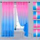 Yancorp Sheer Curtains 2 Panels Semi Bedroom Curtains Linen Pink Purple Turquoise Blue Yellow Ombre Curtains Drapes Girls Living Room Kids Kitchen Window 63 72 84 96 inches Long (Pink Blue, 52"x84")