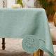 WAITER TREE Rectangular Tablecloth Faux Linen Waterproof and Wrinkle Resistant Oblong Decorative Table Cloth for Kitchen Dining Party Buffet (Celadon Green, 145 x 300cm)