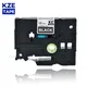 KZE – Cassette de ruban d'étiquettes laminée 12mm blanc sur noir compatible avec les imprimantes