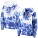 Women's DKNY Sport White/Royal Chicago Cubs Dakota Tie-Dye Half-Zip Hoodie