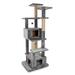 Lookout Loft 8-Level Cat Tree for Large Cats, 74.5 " H, 31.5 IN, Gray