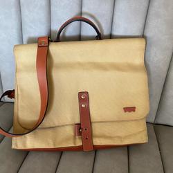 Levi's Bags | Canvas And Leather Backpack | Color: Tan | Size: 12.23” X 15” X 3.75”