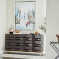 Everly Quinn Salamina Contemporary MDF Cabinet Wood/Metal in Brown/Gray | 32.38 H x 63 W x 16.63 D in | Wayfair 4ABF6FA37E4240F0AA823879787C1B9F