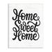 Stupell Industries Minimal Home Sweet Home Typography Light Worn Pattern Wall Plaque Art By Lettered & Lined Canvas, in Black | Wayfair