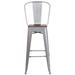 Flash Furniture 24" Patio Bar Stool Wood in Gray | 17.5 W x 17.5 D in | Wayfair CH-31320-24GB-SIL-WD-GG