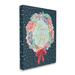 Stupell Industries Peace & Joy Festive Holiday Wreath Polka Dot Pattern Stretched Canvas Wall Art By Heather Mclaughlin Canvas, in Blue | Wayfair