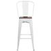 Flash Furniture 24" Patio Bar Stool Wood in White | 17.5 W x 17.5 D in | Wayfair CH-31320-30GB-WH-WD-GG