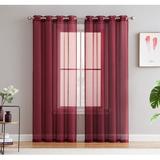 Winston Porter Carmille Semi-Sheer Grommet Curtain Panels Polyester in Red/Brown | 72 H in | Wayfair 10C699A0750348C18A16463C3EDD21F0