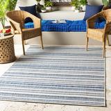 Blue/Gray 79 x 0.01 in Indoor/Outdoor Area Rug - Beachcrest Home™ Bellino Striped Denim Indoor/Outdoor Area Rug | 79 W x 0.01 D in | Wayfair