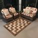 Brown/White 78 x 0.1 in Area Rug - Corrigan Studio® COREA BRICK RUG BEIGE - BROWN Patchwork Cowhide Rug Cowhide/Wool, | 78 W x 0.1 D in | Wayfair