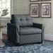 Convertible Chair - Latitude Run® 35" Wide Tufted Convertible Chair Polyester/Fabric in Gray | 33 H x 35 W x 36 D in | Wayfair