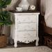 One Allium Way® Riehl Classic & Traditional Walnut & Antique White Finished 3-Drawer Nightstand in Brown | 23.6 H x 18.11 W x 13.39 D in | Wayfair