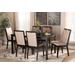 Baxton Studio Rosa Modern and Contemporary Sand Fabric Upholstered and Dark Brown Finished Wood 7-Piece Dining Set - Wholesale Interiors Rosa-Sand/Dark Brown-7PC Dining Set