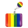 Porte-cartes de crédit couleur arc-en-ciel pour homosexualité sacs à lanière porte-Badge