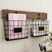 Hanging Double Wire Basket Organizer - Wall Mount Storage, Rustic Style by Lavish Home - 24 x 2.5 x 12
