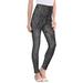 Plus Size Women's Ankle-Length Essential Stretch Legging by Roaman's in Black Graphic Texture (Size 4X) Activewear Workout Yoga Pants