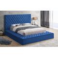 Better Home Products Cosmopolitan Velvet Upholstered Platform King Bed in Blue - Better Home Products Cosmo-60-Blu