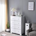 Better Home Products Isabela Solid Pine Wood 4 Drawer Chest Dresser in White - Better Home Products PineChest-4D-Wht