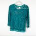 Anthropologie Tops | E By Eloise Teal See Thru Long Sleeve Top | Color: Blue/Green | Size: S