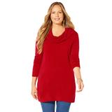 Plus Size Women's Cashmiracle™ Pullover Cowlneck by Catherines in Classic Red (Size 3X)