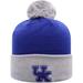 Men's Top of the World Royal/Gray Kentucky Wildcats Core 2-Tone Cuffed Knit Hat with Pom