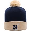 Men's Top of the World Navy/Gold Navy Midshipmen Core 2-Tone Cuffed Knit Hat with Pom