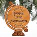 Personalization Mall Graduation Globe Wood Holiday Shaped Ornament Wood in Brown | 3.5 H x 4.5 W x 0.5 D in | Wayfair 28327-N