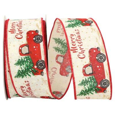 The Holiday Aisle® Christmas Ribbon Fabric in White | 2.5 H x 5 W x 5 D in | Wayfair 51847AE2409547EFAC150B89D45A341C