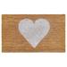 Latitude Run® Heart Non-Slip Indoor Door Mat Coir in White/Brown | 17" W x 29" L | Wayfair 90268E0203F04E808CBA0FD81F819919