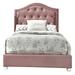 Rosdorf Park Schramme Tufted Upholstered Platform Bed Upholstered in Pink | 41 D in | Wayfair ADA12CD3DB6942DD8D42DCA52E21BCD2