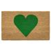 Latitude Run® Heart Non-Slip Indoor Door Mat Coir in Green/Brown | 17" W x 29" L | Wayfair C0E2DD61F3A944B48799DAAC9A049324