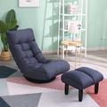 Trule Chair Lazy Sofa Tatami Balcony Reclining Chair Leisure Sofa Adjustable Chair in Blue | 35.8 H x 22.8 W x 45.3 D in | Wayfair