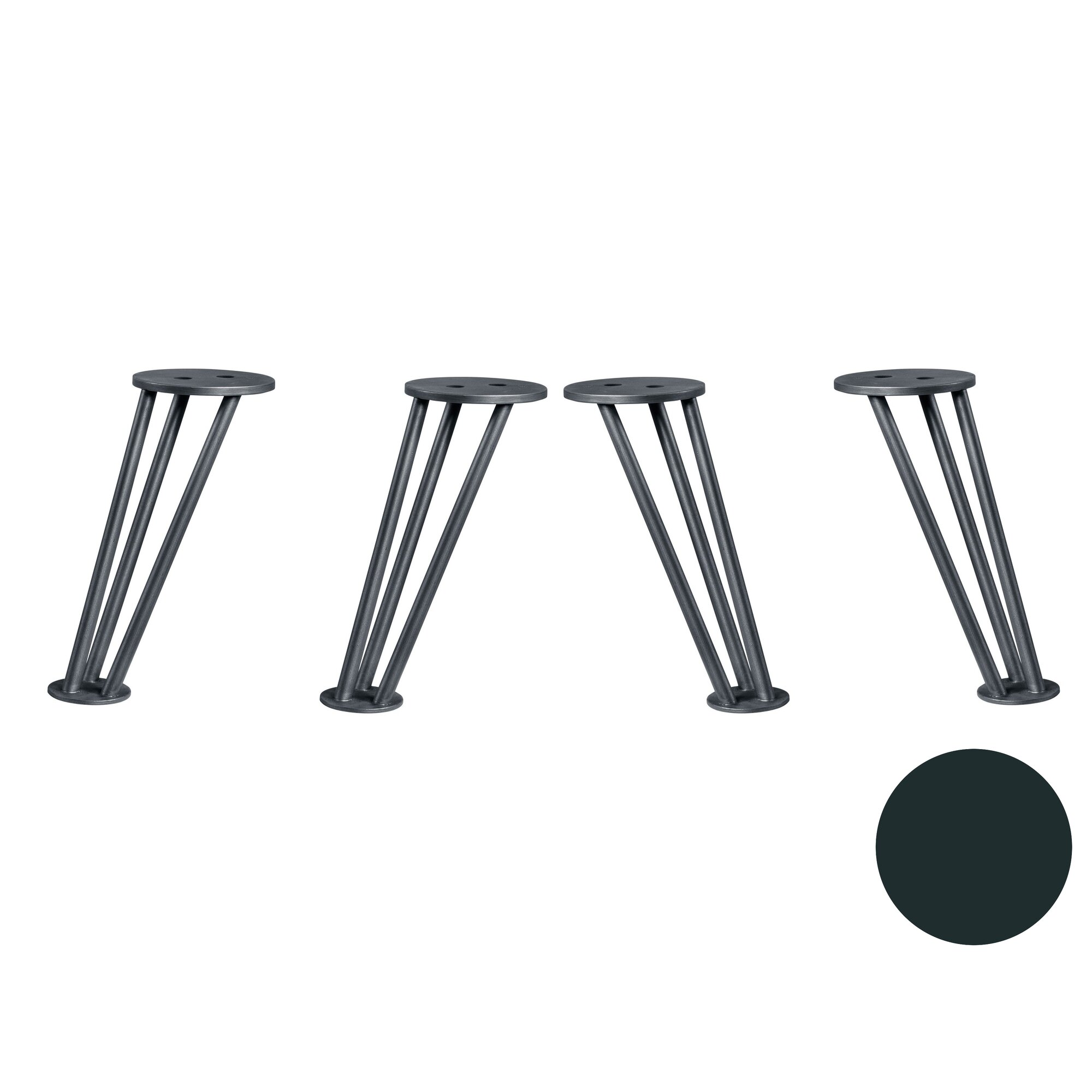 Hasena Wood-Line Füsse Fasio 4er-Set / 20 cm / Anthrazit Image