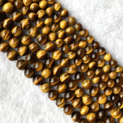 Pierre d'oeil de tigre jaune véritable de haute qualité AAA ensemble de perles de 3 à 18mm et 15