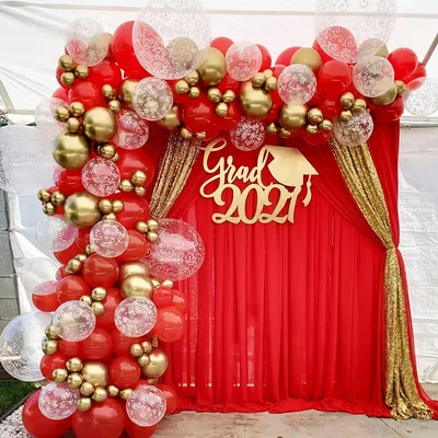 Kit d'arche de guirxiété de ballons chromés rouge et or décoration de mariage fête