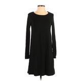 Gap Casual Dress - Sweater Dress Crew Neck Long Sleeve: Black Dresses - Women's Size X-Small