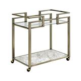 ACME Neilo Kitchen Cart in Clear and Wire Brass