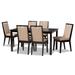 Rosa Modern and Contemporary Oak Wood Dining Set - Sand/Dark Brown