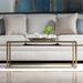 Cristian 47"W Metal and Glass Coffee Table - 47 x 26 x 18.5