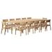 Amazonia Mondavi 13-Piece Outdoor Dining Teak Double-Extendable Oval Patio Furniture