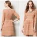 Anthropologie Dresses | Knitted & Knotted Elodie Striped Sweater Dress Fit & Flare Size Large Petite Lp | Color: Orange/Tan | Size: Lp