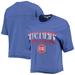 Women's Junk Food Blue Detroit Pistons Gradient Crop Top