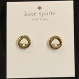 Kate Spade Jewelry | Kate Spade Spot The Spades White Enamel & Gold Post Earrings! | Color: Gold/White | Size: Os