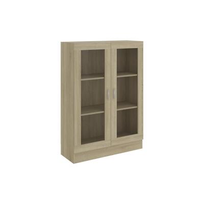 vidaXL Vitrinenschrank Sonoma-Eiche 82,5x30,5x115 cm Holzwerkstoff