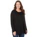 Plus Size Women's Cashmiracle™ Pullover Cowlneck by Catherines in Black (Size 4X)