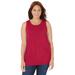 Plus Size Women's Cashmiracle™ Shell by Catherines in Classic Red (Size 5X)