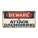 SignMission Beware of Attack Dachshund Aluminum Plate Frame Aluminum in Black/Gray/Red | 12 H x 6 W x 0.1 D in | Wayfair A-LP-04-121